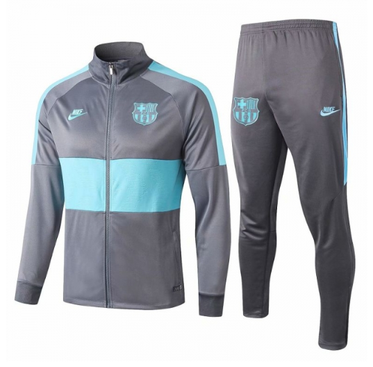 Barcelona Grey Blue Training Suits (Jacket+Pants) 2019/20